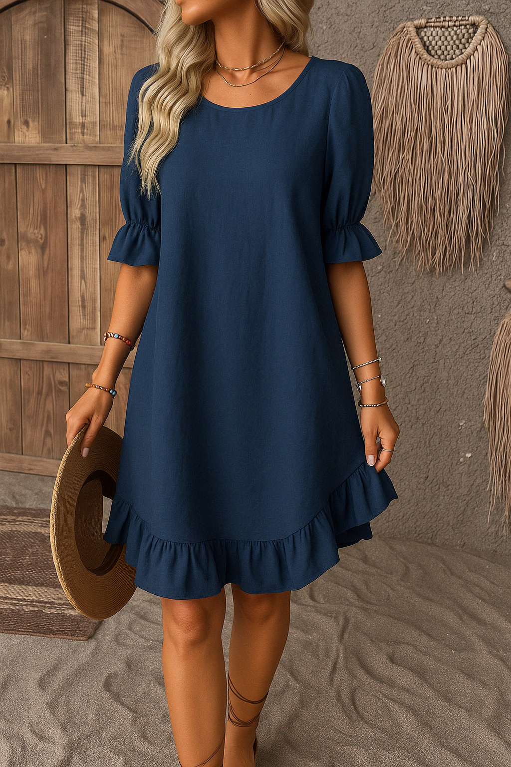 Liora | Leichtes Sommerkleid mit Rüschen-Saum